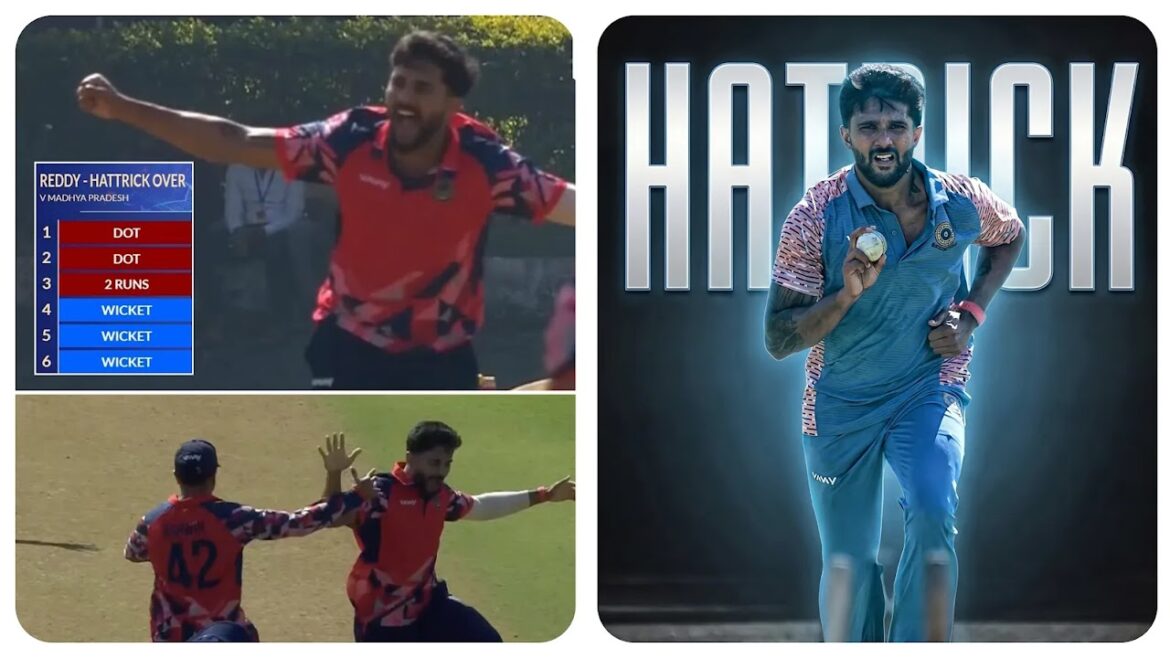 SMAT సూపర్ లీగ్‌లో ఆంధ్ర వర్సెస్ మధ్యప్రదేశ్ తరఫున నితీష్ కుమార్ రెడ్డి అద్భుతమైన హ్యాట్రిక్ సాధించాడు
