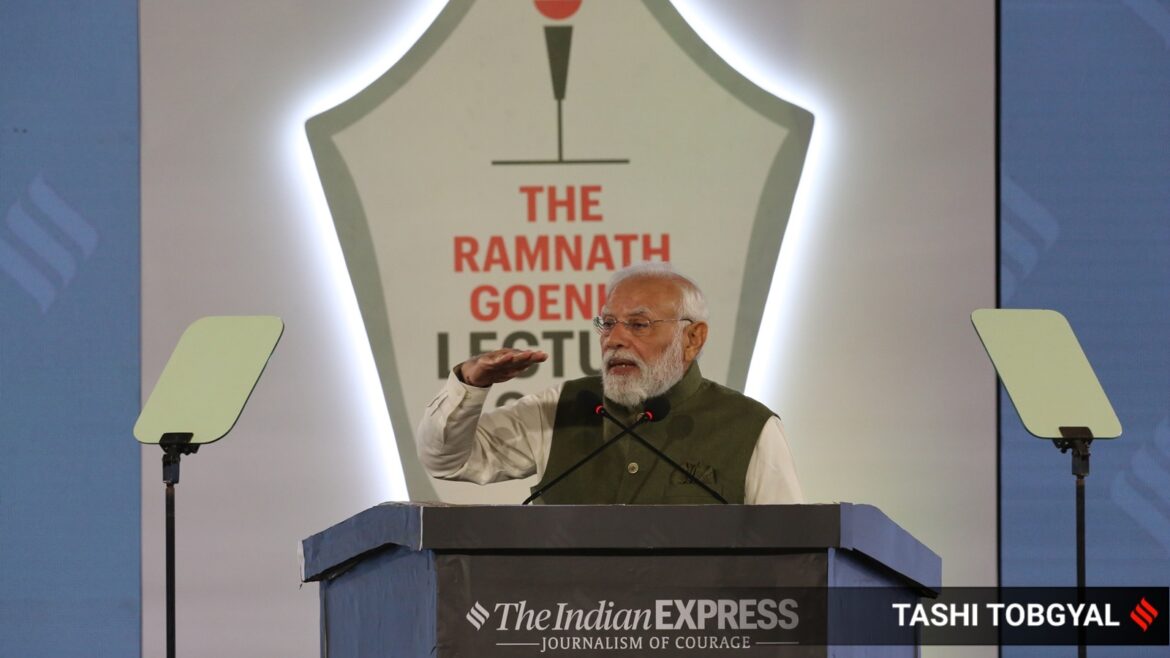 modi at ramnath goenka memorial lecture