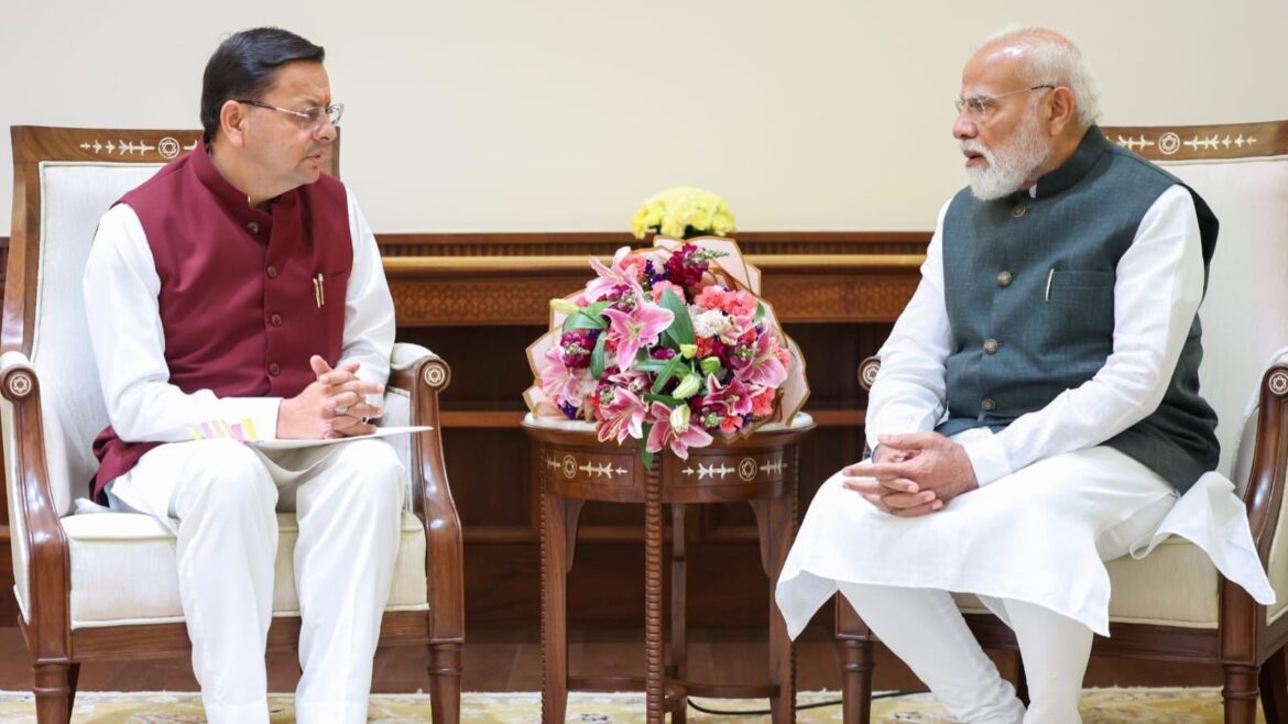 Uttarakhand CM Pushkar Singh Dhami meets PM Modi